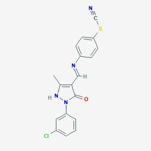 4-({[1-(3-chlorophenyl)-3-methyl-5-oxo-1,5-dihydro-4H-pyrazol-4-ylidene]methyl}amino)phenyl thiocyanate