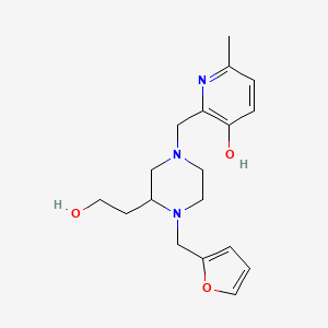 molecular formula C18H25N3O3 B4057430 2-{[4-(2-furylmethyl)-3-(2-hydroxyethyl)piperazin-1-yl]methyl}-6-methylpyridin-3-ol 