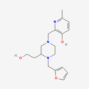 molecular formula C18H25N3O3 B4057430 2-{[4-(2-呋喃甲基)-3-(2-羟乙基)哌嗪-1-基]甲基}-6-甲基吡啶-3-醇 