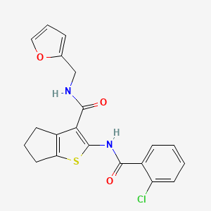 molecular formula C20H17ClN2O3S B4057435 2-[(2-chlorobenzoyl)amino]-N-(2-furylmethyl)-5,6-dihydro-4H-cyclopenta[b]thiophene-3-carboxamide 