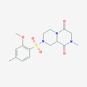molecular formula C16H21N3O5S B4057444 8-[(2-甲氧基-4-甲苯基)磺酰基]-2-甲基四氢-2H-吡嗪并[1,2-a]吡嗪-1,4(3H,6H)-二酮 