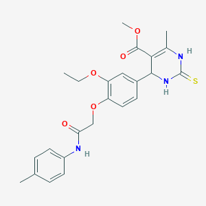 molecular formula C24H27N3O5S B4057459 4-(3-乙氧基-4-{2-[(4-甲苯基)氨基]-2-氧代乙氧基}苯基)-6-甲基-2-硫代-1,2,3,4-四氢-5-嘧啶甲酸甲酯 