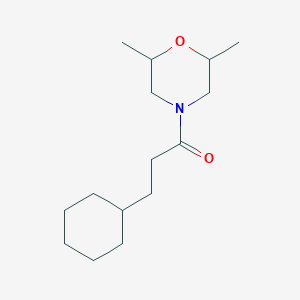 molecular formula C15H27NO2 B4057465 4-(3-cyclohexylpropanoyl)-2,6-dimethylmorpholine 