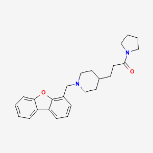 molecular formula C25H30N2O2 B4057476 1-(dibenzo[b,d]furan-4-ylmethyl)-4-[3-oxo-3-(1-pyrrolidinyl)propyl]piperidine 