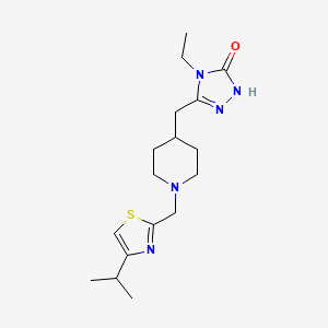 4-ethyl-5-({1-[(4-isopropyl-1,3-thiazol-2-yl)methyl]piperidin-4-yl}methyl)-2,4-dihydro-3H-1,2,4-triazol-3-one