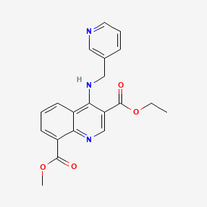 molecular formula C20H19N3O4 B4057496 3-乙基 8-甲基 4-[(3-吡啶基甲基)氨基]-3,8-喹啉二甲酸酯 