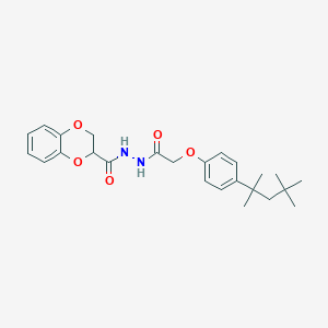 molecular formula C25H32N2O5 B405750 N'-{2-[4-(1,1,3,3-tetramethylbutyl)phenoxy]acetyl}-2,3-dihydro-1,4-benzodioxine-2-carbohydrazide CAS No. 304888-41-3