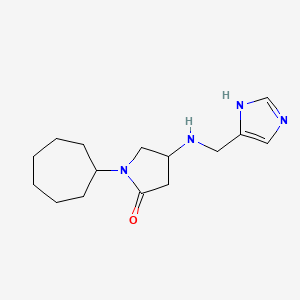 molecular formula C15H24N4O B4057512 1-cycloheptyl-4-[(1H-imidazol-4-ylmethyl)amino]-2-pyrrolidinone 
