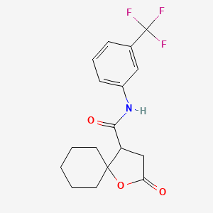 2-oxo-N-[3-(trifluoromethyl)phenyl]-1-oxaspiro[4.5]decane-4-carboxamide