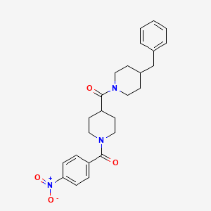 molecular formula C25H29N3O4 B4057528 4-benzyl-1-{[1-(4-nitrobenzoyl)-4-piperidinyl]carbonyl}piperidine 