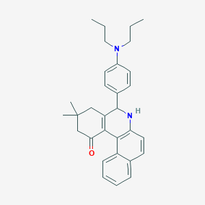 molecular formula C31H36N2O B405753 5-[4-(dipropylamino)phenyl]-3,3-dimethyl-3,4,5,6-tetrahydrobenzo[a]phenanthridin-1(2H)-one 