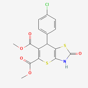 molecular formula C16H12ClNO5S2 B4057534 7-(4-氯苯基)-2-氧代-3,7-二氢-2H-噻吩并[2,3-d][1,3]噻唑-5,6-二甲基二甲酯 