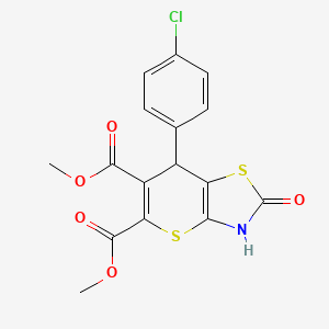 molecular formula C16H12ClNO5S2 B4057534 dimethyl 7-(4-chlorophenyl)-2-oxo-3,7-dihydro-2H-thiopyrano[2,3-d][1,3]thiazole-5,6-dicarboxylate 