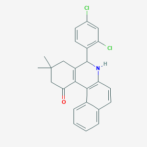 molecular formula C25H21Cl2NO B405755 5-(2,4-dichlorophenyl)-3,3-dimethyl-3,4,5,6-tetrahydrobenzo[a]phenanthridin-1(2H)-one 