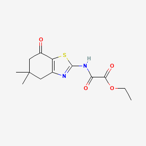 molecular formula C13H16N2O4S B4057555 ethyl [(5,5-dimethyl-7-oxo-4,5,6,7-tetrahydro-1,3-benzothiazol-2-yl)amino](oxo)acetate 