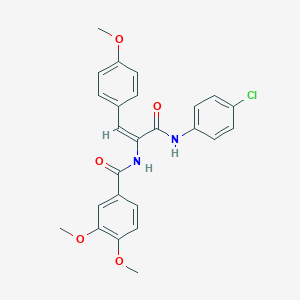 molecular formula C25H23ClN2O5 B405757 N-[1-[(4-chloroanilino)carbonyl]-2-(4-methoxyphenyl)vinyl]-3,4-dimethoxybenzamide 