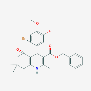 molecular formula C28H30BrNO5 B405758 Benzyl 4-(2-bromo-4,5-dimethoxyphenyl)-2,7,7-trimethyl-5-oxo-1,4,5,6,7,8-hexahydro-3-quinolinecarboxylate 