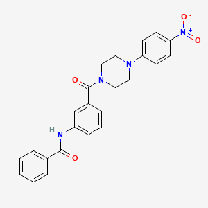 molecular formula C24H22N4O4 B4057587 N-(3-{[4-(4-nitrophenyl)-1-piperazinyl]carbonyl}phenyl)benzamide 
