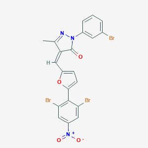 2-(3-bromophenyl)-4-[(5-{2,6-dibromo-4-nitrophenyl}-2-furyl)methylene]-5-methyl-2,4-dihydro-3H-pyrazol-3-one