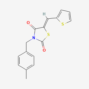 molecular formula C16H13NO2S2 B4057602 3-(4-甲基苄基)-5-(2-噻吩基亚甲基)-1,3-噻唑烷-2,4-二酮 