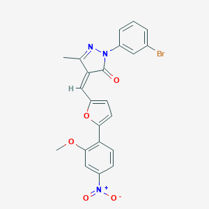 2-(3-bromophenyl)-4-[(5-{4-nitro-2-methoxyphenyl}-2-furyl)methylene]-5-methyl-2,4-dihydro-3H-pyrazol-3-one