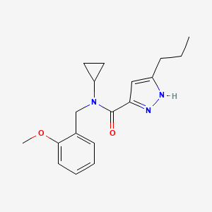 molecular formula C18H23N3O2 B4057614 N-cyclopropyl-N-(2-methoxybenzyl)-3-propyl-1H-pyrazole-5-carboxamide 