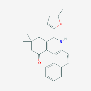 molecular formula C24H23NO2 B405762 3,3-dimethyl-5-(5-methyl-2-furyl)-3,4,5,6-tetrahydrobenzo[a]phenanthridin-1(2H)-one 