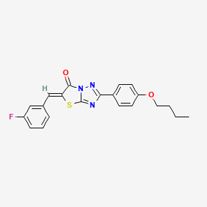 molecular formula C21H18FN3O2S B4057621 2-(4-butoxyphenyl)-5-(3-fluorobenzylidene)[1,3]thiazolo[3,2-b][1,2,4]triazol-6(5H)-one 