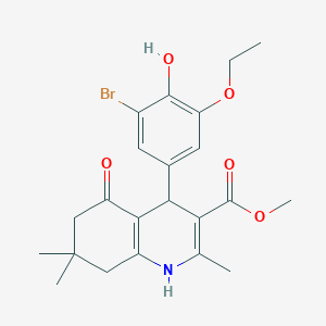 molecular formula C22H26BrNO5 B405763 Methyl 4-(3-bromo-5-ethoxy-4-hydroxyphenyl)-2,7,7-trimethyl-5-oxo-1,4,5,6,7,8-hexahydro-3-quinolinecarboxylate 