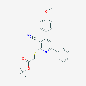 Tert-butyl {[3-cyano-4-(4-methoxyphenyl)-6-phenyl-2-pyridinyl]sulfanyl}acetate