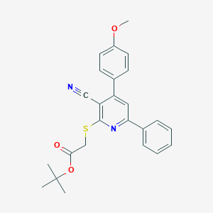 molecular formula C25H24N2O3S B405764 Tert-butyl {[3-cyano-4-(4-methoxyphenyl)-6-phenyl-2-pyridinyl]sulfanyl}acetate 