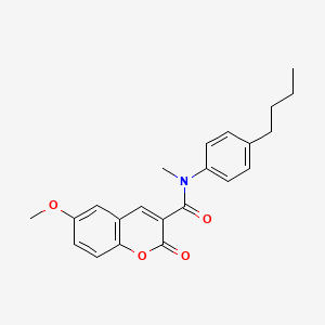 molecular formula C22H23NO4 B4057646 N-(4-丁基苯基)-6-甲氧基-N-甲基-2-氧代-2H-色烯-3-甲酰胺 