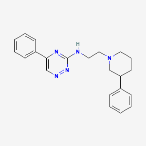 molecular formula C22H25N5 B4057676 5-phenyl-N-[2-(3-phenyl-1-piperidinyl)ethyl]-1,2,4-triazin-3-amine 