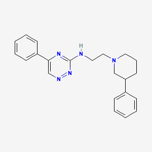 molecular formula C22H25N5 B4057676 5-苯基-N-[2-(3-苯基-1-哌啶基)乙基]-1,2,4-三嗪-3-胺 