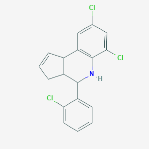 molecular formula C18H14Cl3N B405769 6,8-dichloro-4-(2-chlorophenyl)-3a,4,5,9b-tetrahydro-3H-cyclopenta[c]quinoline 