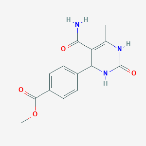 molecular formula C14H15N3O4 B4057691 methyl 4-[5-(aminocarbonyl)-6-methyl-2-oxo-1,2,3,4-tetrahydro-4-pyrimidinyl]benzoate 