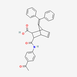 molecular formula C30H25NO4 B4057696 3-{[(4-acetylphenyl)amino]carbonyl}-7-(diphenylmethylene)bicyclo[2.2.1]hept-5-ene-2-carboxylic acid 