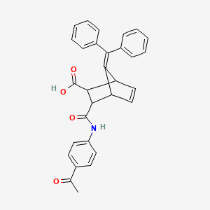 molecular formula C30H25NO4 B4057696 3-{[(4-乙酰苯基)氨基]羰基}-7-(二苯亚甲基)双环[2.2.1]庚-5-烯-2-羧酸 