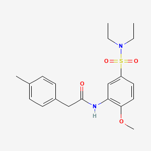 molecular formula C20H26N2O4S B4057711 N-{5-[(diethylamino)sulfonyl]-2-methoxyphenyl}-2-(4-methylphenyl)acetamide 