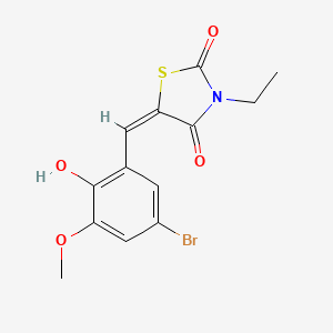 molecular formula C13H12BrNO4S B4057719 5-(5-bromo-2-hydroxy-3-methoxybenzylidene)-3-ethyl-1,3-thiazolidine-2,4-dione 