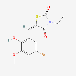 molecular formula C13H12BrNO4S B4057719 5-(5-溴-2-羟基-3-甲氧基亚苄基)-3-乙基-1,3-噻唑烷二酮-2,4-二酮 