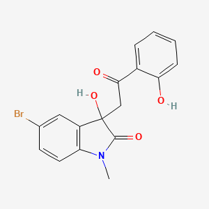 molecular formula C17H14BrNO4 B4057729 5-bromo-3-hydroxy-3-[2-(2-hydroxyphenyl)-2-oxoethyl]-1-methyl-1,3-dihydro-2H-indol-2-one 