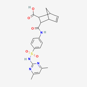 molecular formula C21H22N4O5S B4057735 3-{[(4-{[(4,6-二甲基-2-嘧啶基)氨基]磺酰基}苯基)氨基]羰基}双环[2.2.1]庚-5-烯-2-羧酸 