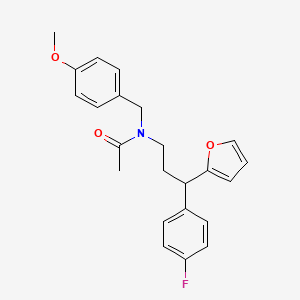 molecular formula C23H24FNO3 B4057736 N-[3-(4-氟苯基)-3-(2-呋喃基)丙基]-N-(4-甲氧基苄基)乙酰胺 