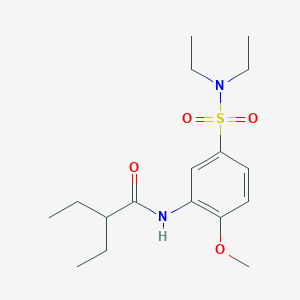 molecular formula C17H28N2O4S B4057744 N-{5-[(diethylamino)sulfonyl]-2-methoxyphenyl}-2-ethylbutanamide 