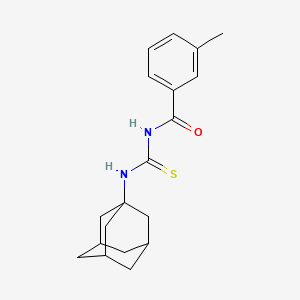 molecular formula C19H24N2OS B4057769 N-[(1-金刚烷基氨基)碳硫酰基]-3-甲基苯甲酰胺 
