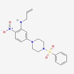 molecular formula C19H22N4O4S B4057776 N-allyl-2-nitro-5-[4-(phenylsulfonyl)-1-piperazinyl]aniline 