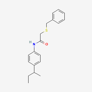 molecular formula C19H23NOS B4057779 2-(苄硫代)-N-(4-仲丁基苯基)乙酰胺 