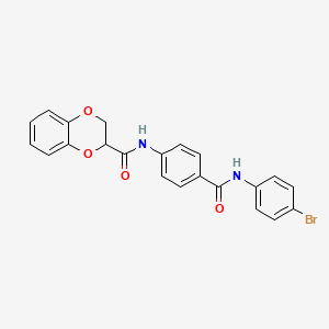 molecular formula C22H17BrN2O4 B4057788 N-(4-{[(4-bromophenyl)amino]carbonyl}phenyl)-2,3-dihydro-1,4-benzodioxine-2-carboxamide 