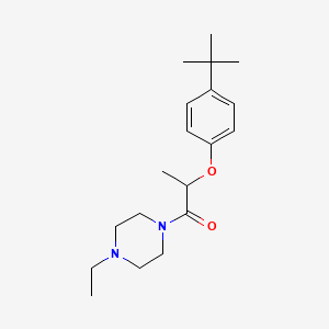 molecular formula C19H30N2O2 B4057793 1-[2-(4-叔丁基苯氧基)丙酰基]-4-乙基哌嗪 